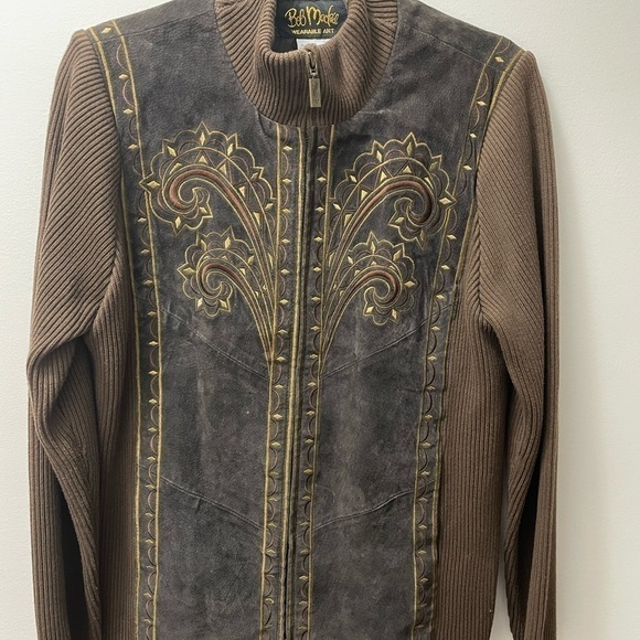 Bob Mackie Wearable Art Genuine Leather Jacket - Picture 1 of 2
